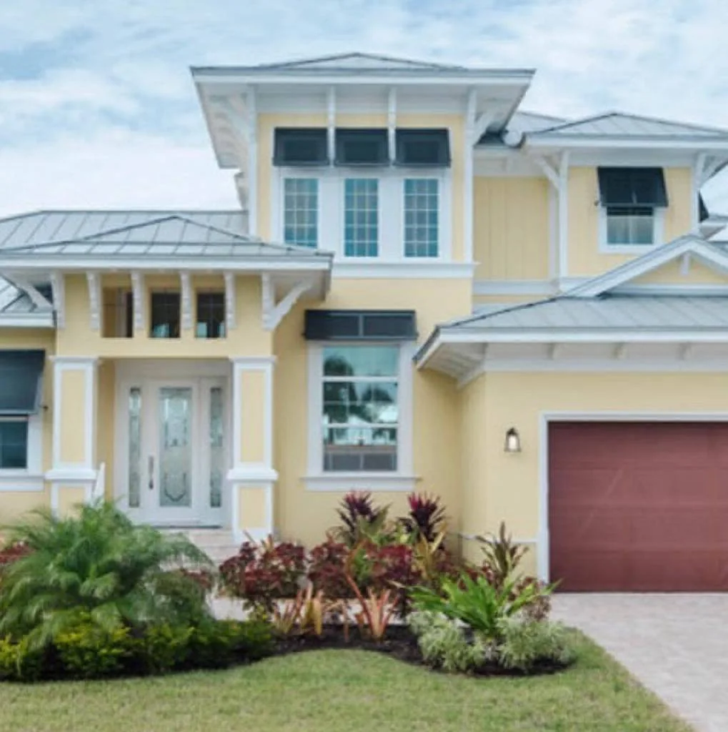 Freshly painted Miami home exterior with new trim colors